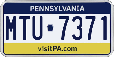 PA license plate MTU7371