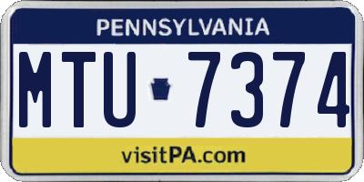 PA license plate MTU7374