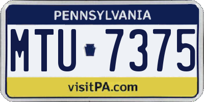 PA license plate MTU7375
