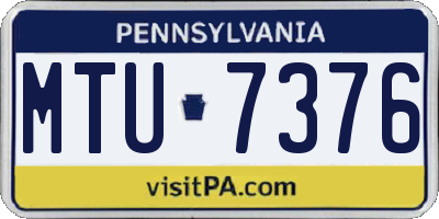PA license plate MTU7376