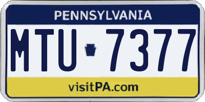 PA license plate MTU7377