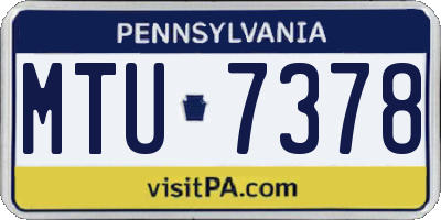 PA license plate MTU7378