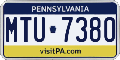 PA license plate MTU7380