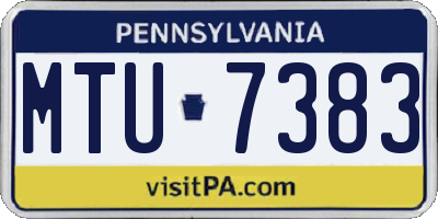 PA license plate MTU7383