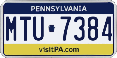 PA license plate MTU7384