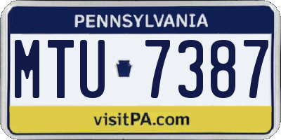 PA license plate MTU7387