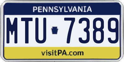 PA license plate MTU7389