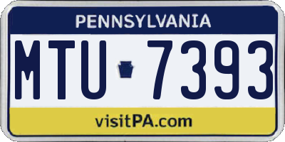 PA license plate MTU7393