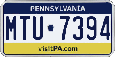 PA license plate MTU7394