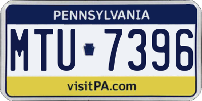 PA license plate MTU7396