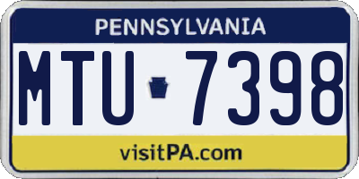 PA license plate MTU7398