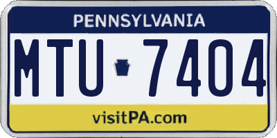 PA license plate MTU7404