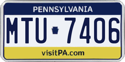 PA license plate MTU7406
