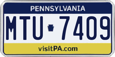 PA license plate MTU7409