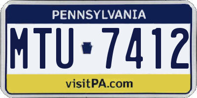 PA license plate MTU7412
