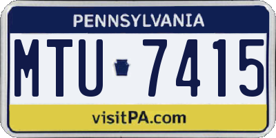 PA license plate MTU7415