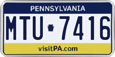PA license plate MTU7416