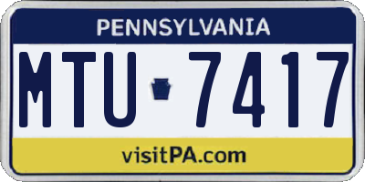 PA license plate MTU7417