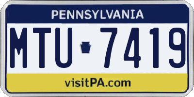 PA license plate MTU7419