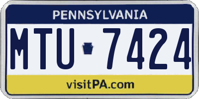 PA license plate MTU7424