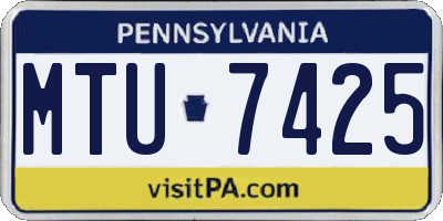 PA license plate MTU7425