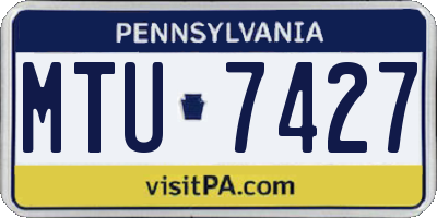 PA license plate MTU7427