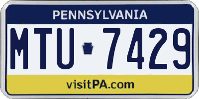 PA license plate MTU7429