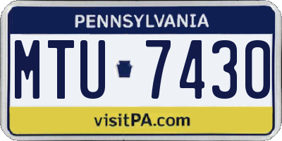 PA license plate MTU7430