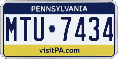 PA license plate MTU7434