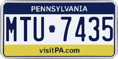 PA license plate MTU7435