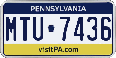PA license plate MTU7436