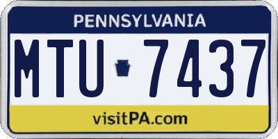 PA license plate MTU7437