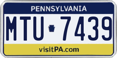 PA license plate MTU7439