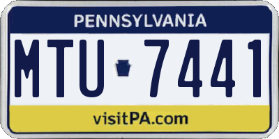 PA license plate MTU7441