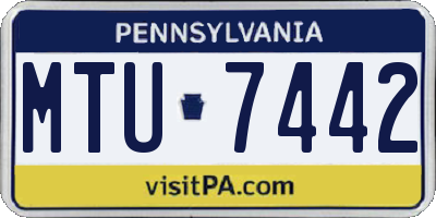 PA license plate MTU7442