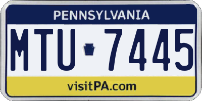 PA license plate MTU7445