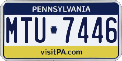 PA license plate MTU7446