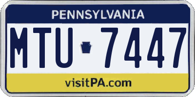 PA license plate MTU7447