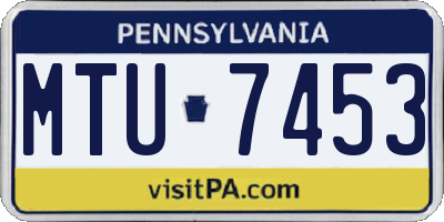 PA license plate MTU7453