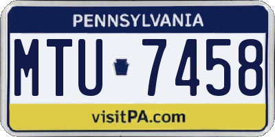 PA license plate MTU7458