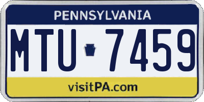 PA license plate MTU7459