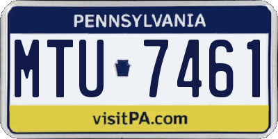 PA license plate MTU7461