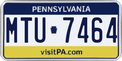PA license plate MTU7464