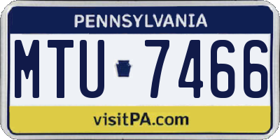PA license plate MTU7466