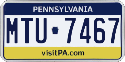 PA license plate MTU7467