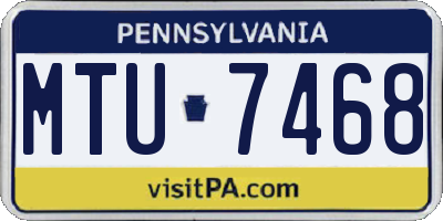 PA license plate MTU7468