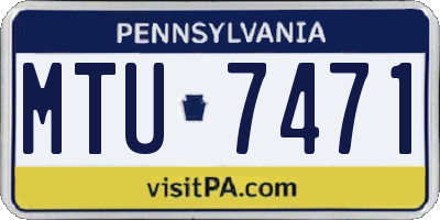 PA license plate MTU7471