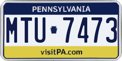PA license plate MTU7473