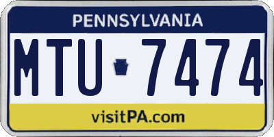 PA license plate MTU7474