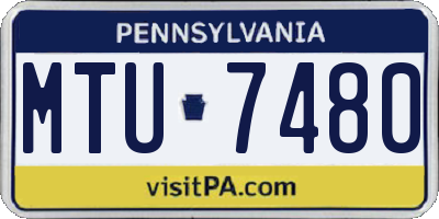 PA license plate MTU7480